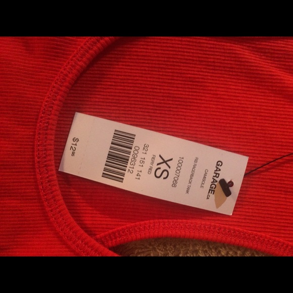 Garage Orange Ribbed Tank Top - Picture 2 of 2